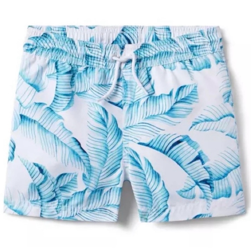 Janie and Jack Boys Palm tropical Leaf Swim Trunks Size 2T